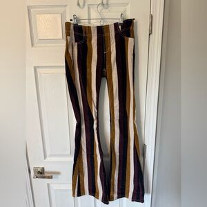 Free People Multicolor Striped Flare Pants